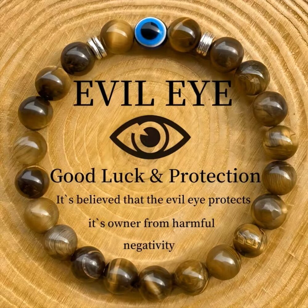 Unisex Evil Eye Bead Bracelet June Birthstone Z239